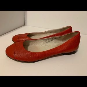 calzoleria toscana red cap toe flats Sz 38